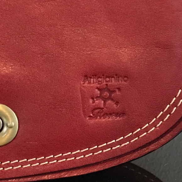 Artigianino Red Italian Leather Handbag New - Picture 2 of 7